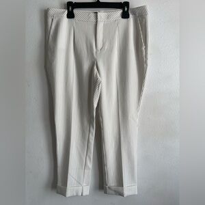 NYDJ Men's Cream Striped Dress Pants